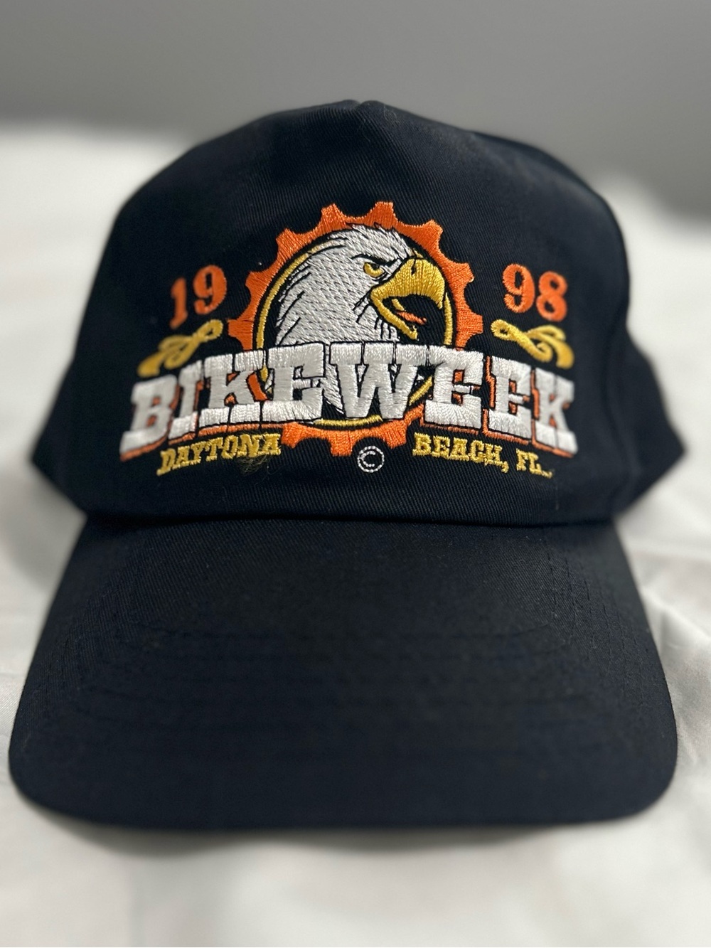 Vintage Y2K 1998 Harley-Davidson Bike Week Daytona Snapback Hat Eagle Hong Kong
